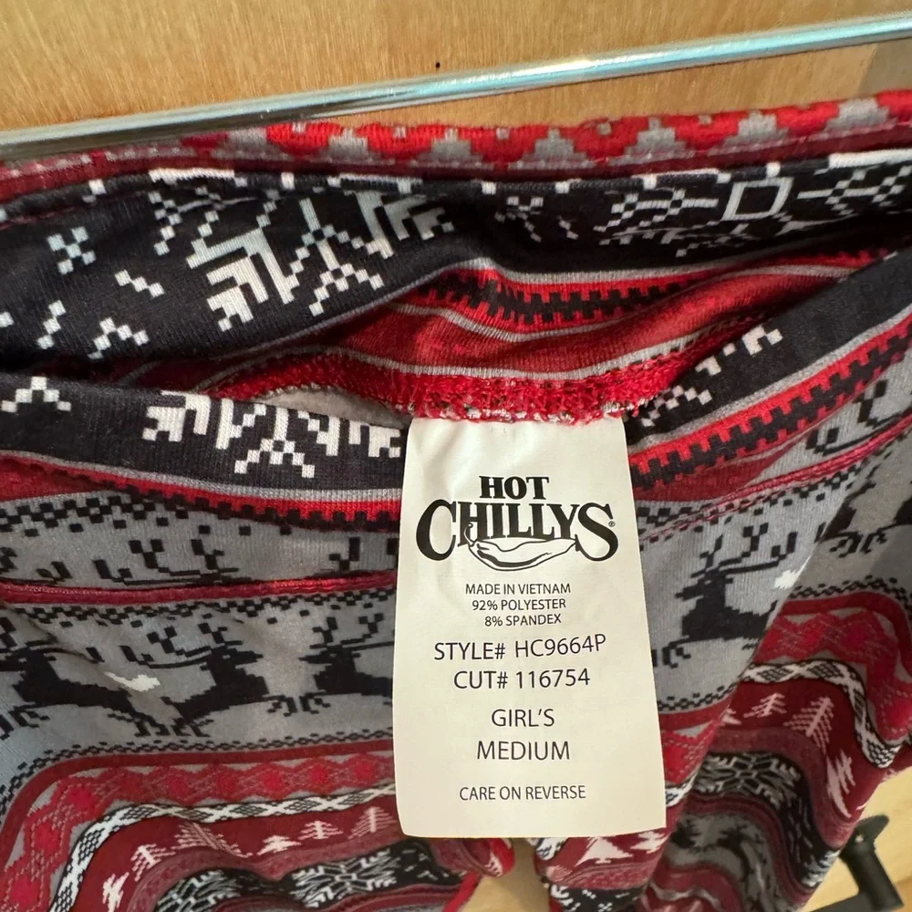 NWT Hot Chillys Long Underwear Reindeer Print